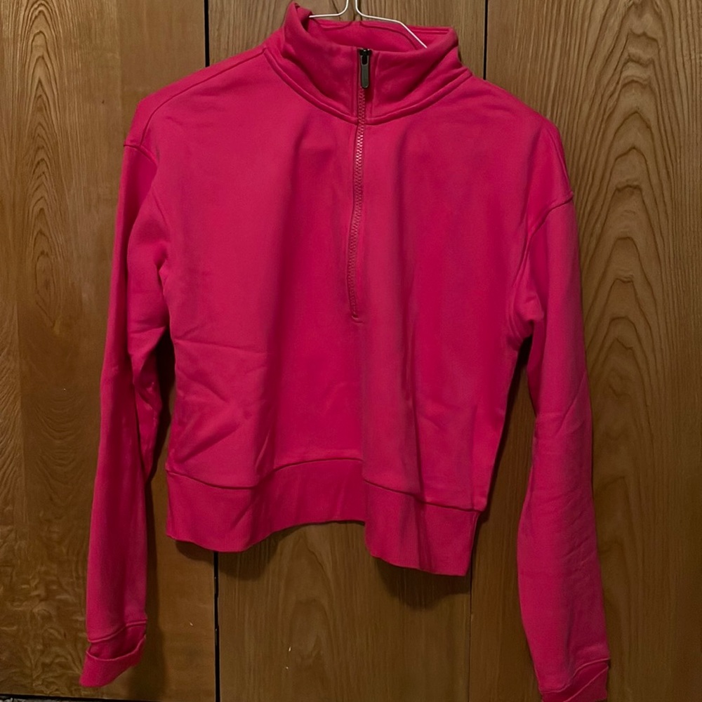 Zella Hot Pink 1/2 Zip Cropped Pullover